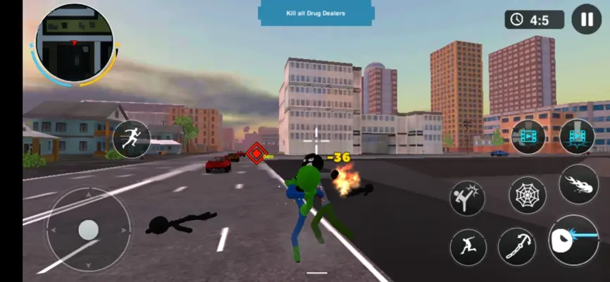 Grand Stickman Rope Hero Crime City android App screenshot 6